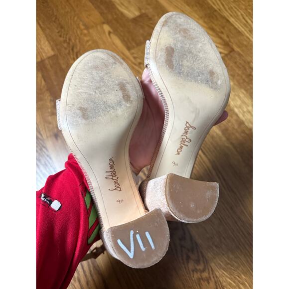 Sam Edelman Block Heel Gold Sandals Size 9.5 - Picture 4 of 8